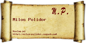 Milos Polidor névjegykártya